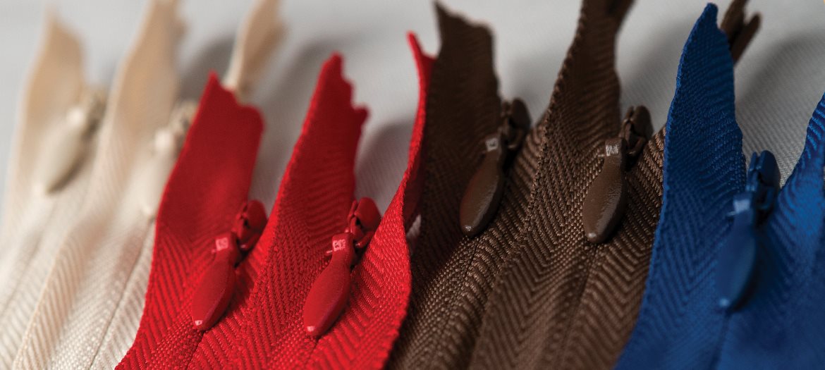 Invisible Nylon Zippers Cream, Red, Brown, Navy