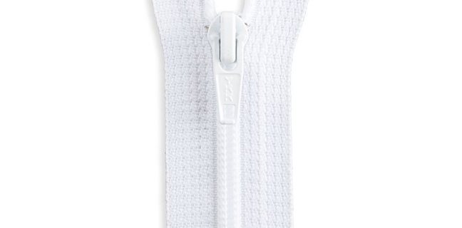 White #4.5 Nylon Coil Jacket Zipper