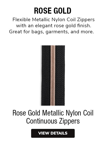 Rose Gold Continuous Zipper Rolls