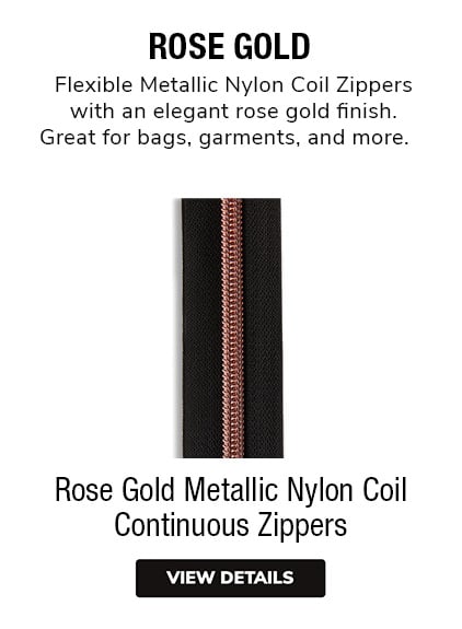 Rose Gold Continuous Zipper Rolls