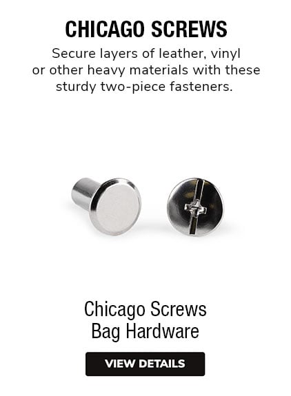 Chicago Screws | Secure layers of leather, vinyl, or other heavy materials with these sturdy two-piece fasteners. 