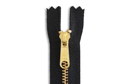Brass Long Pull Bag Zipper