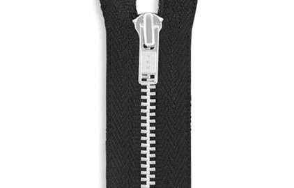 YKK #5 Aluminum Reversible Jacket Zipper Black