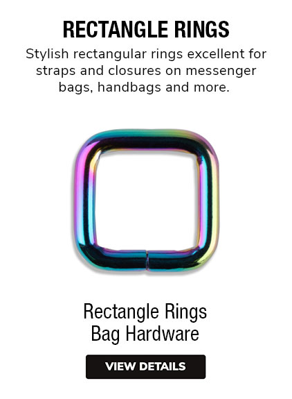 Rectangle Rings Bag Hardware | Stylish rectangular rings excellent for straps and closures on messenger bags, handbags, and more. 