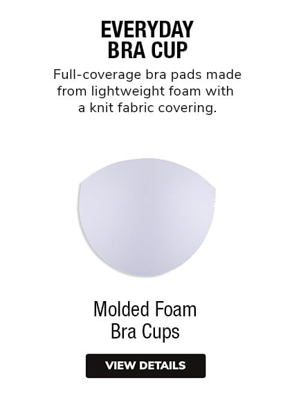 Non-Serged Molded Foam Sew-In Bra Cups 1 Pair/Pack