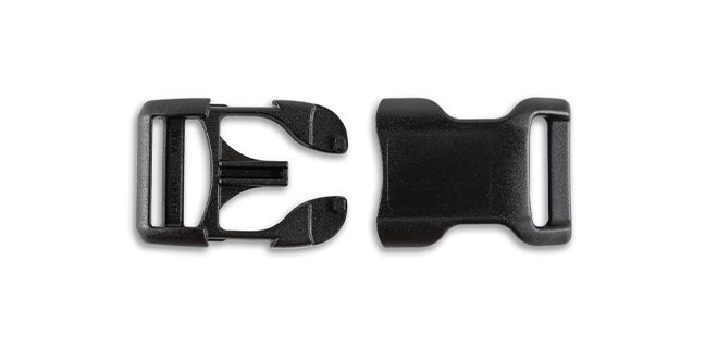 Plastic Side Release Buckle Two Piece w/Loop End Straps