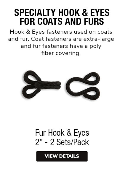 Heavy-Duty Hook & Eyes - 12 Sets/Pack - Black