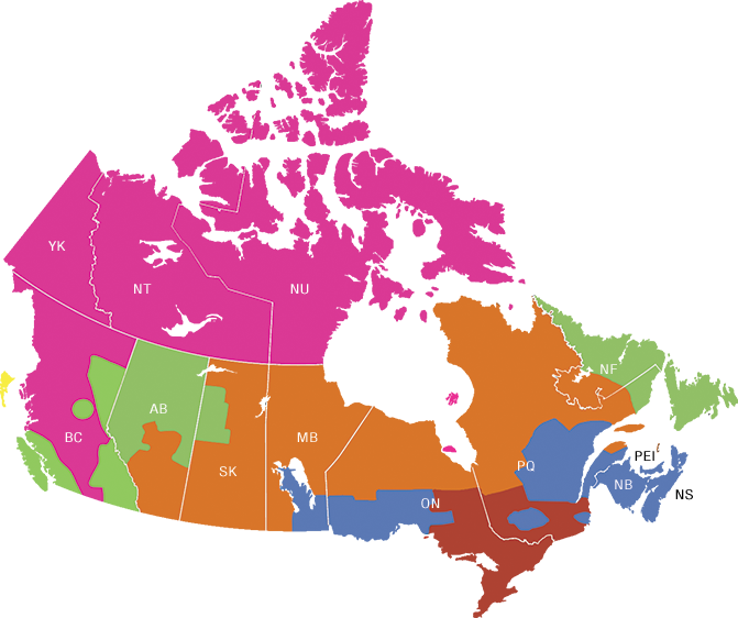 WAWAK Sewing Supplies Canada Shipping Map